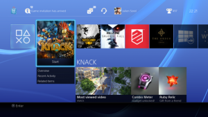 Interface do PS4