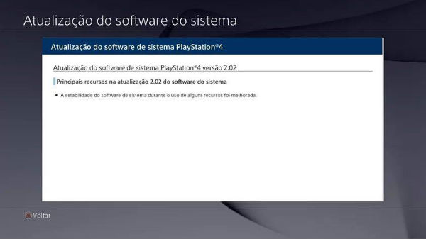 Sony lança Update 2.02 para PS4
