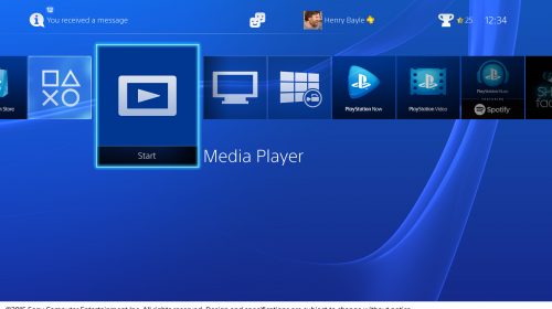 PS4 recebe Media Player