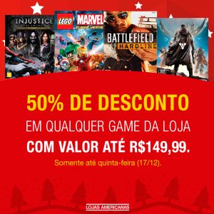 Promoção: Jogos com 50% de desconto nas Lojas Americanas