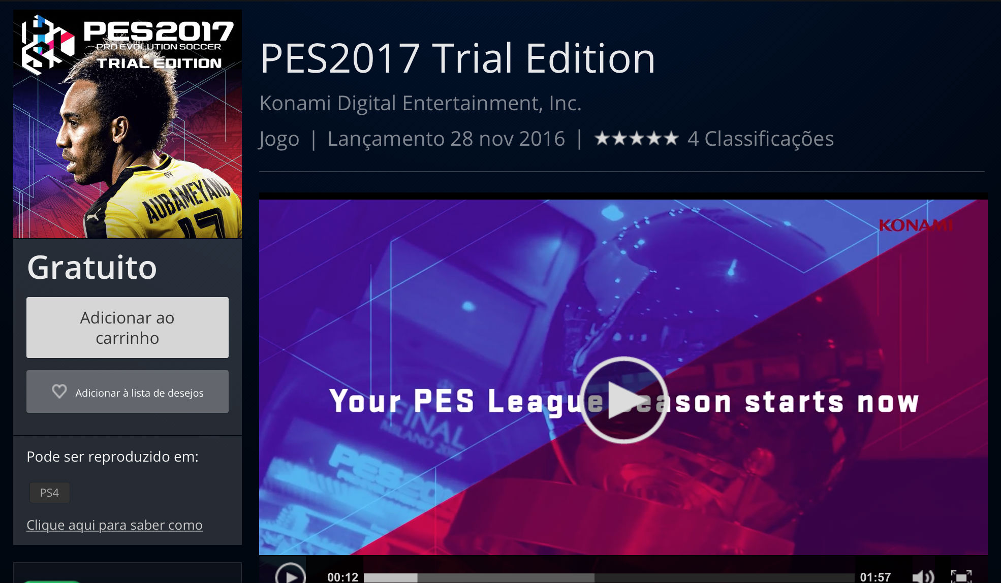Como baixar a versão gratuita do jogo PES 2017 no PC e consoles