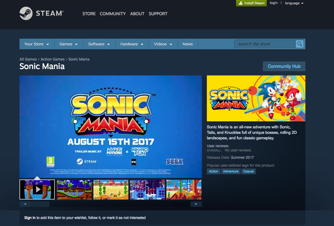 Rumor] Sonic Mania será lançado em 15 de Agosto