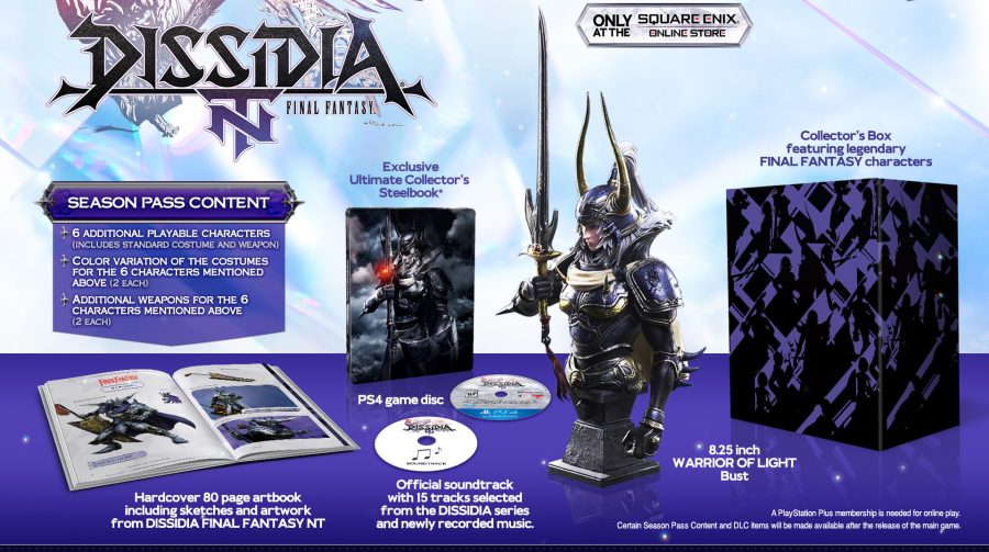 Dissidia Final Fantasy NT chegará ao PS4 com lindas edições exclusivas