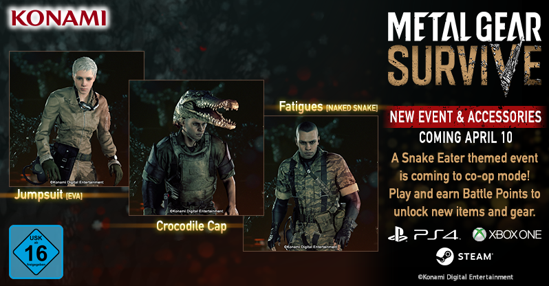 Evento cooperativo em Metal Gear Survive dará itens de Snake Eater