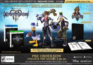 Edição de colecionador de Kingdom Hearts 3 vem com Sora, Donald e Pateta