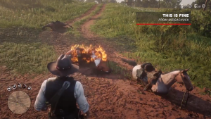 “Tá pegando fogo, bicho!” Bug de Red Dead Redemption 2 faz com que cavalos peguem fogo