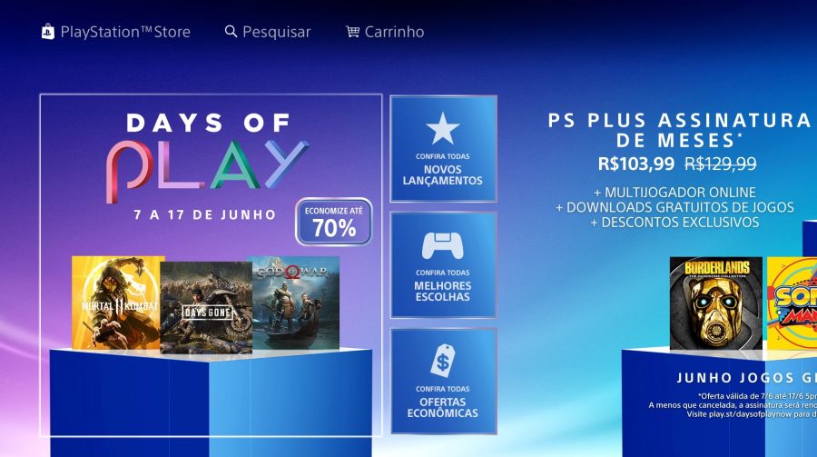 Days of Play no ar! Promoção na PS Store oferece até 70% de descontos