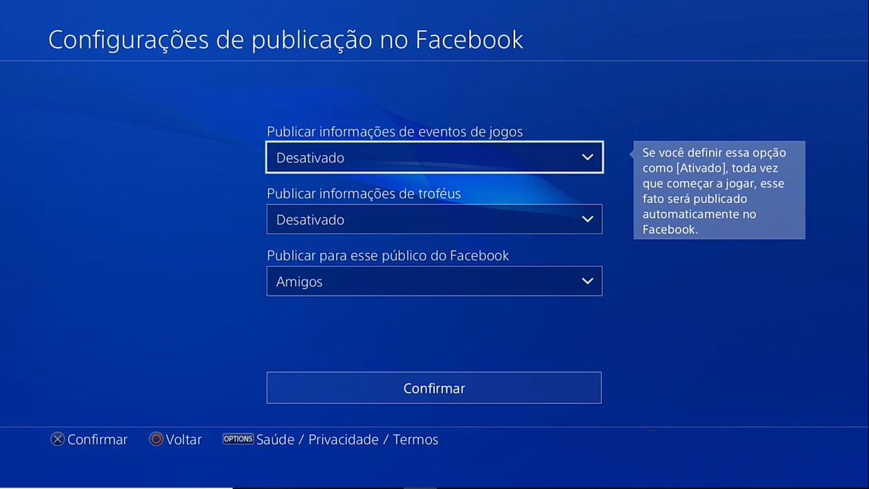 PS4 no Facebook