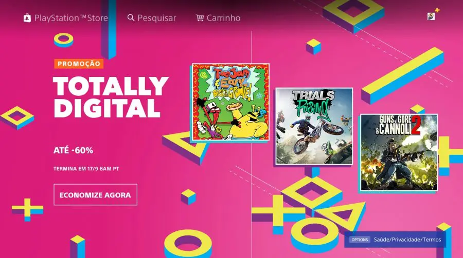 Promoção de jogos digitais na PS Store: até 60% de descontos!