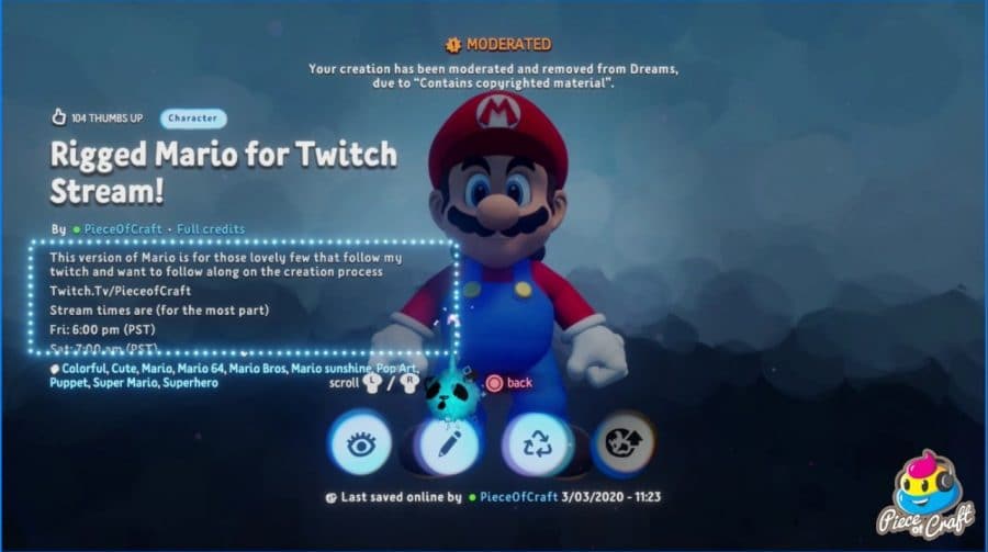 Dreams: Sony remove recriação de Mario por causa da Nintendo