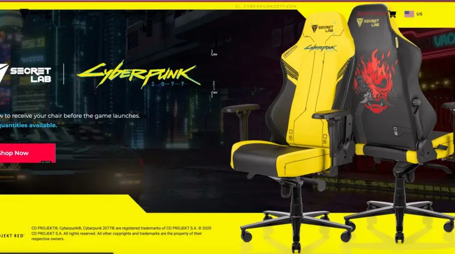 CD Projekt RED lança cadeiras gamers inspiradas em Cyberpunk 2077