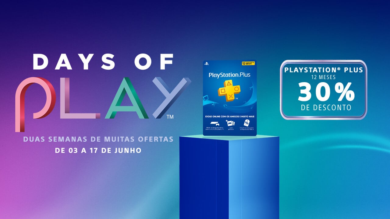 Days of play, adquira 12 meses de Psn Plus com até 20% de desconto