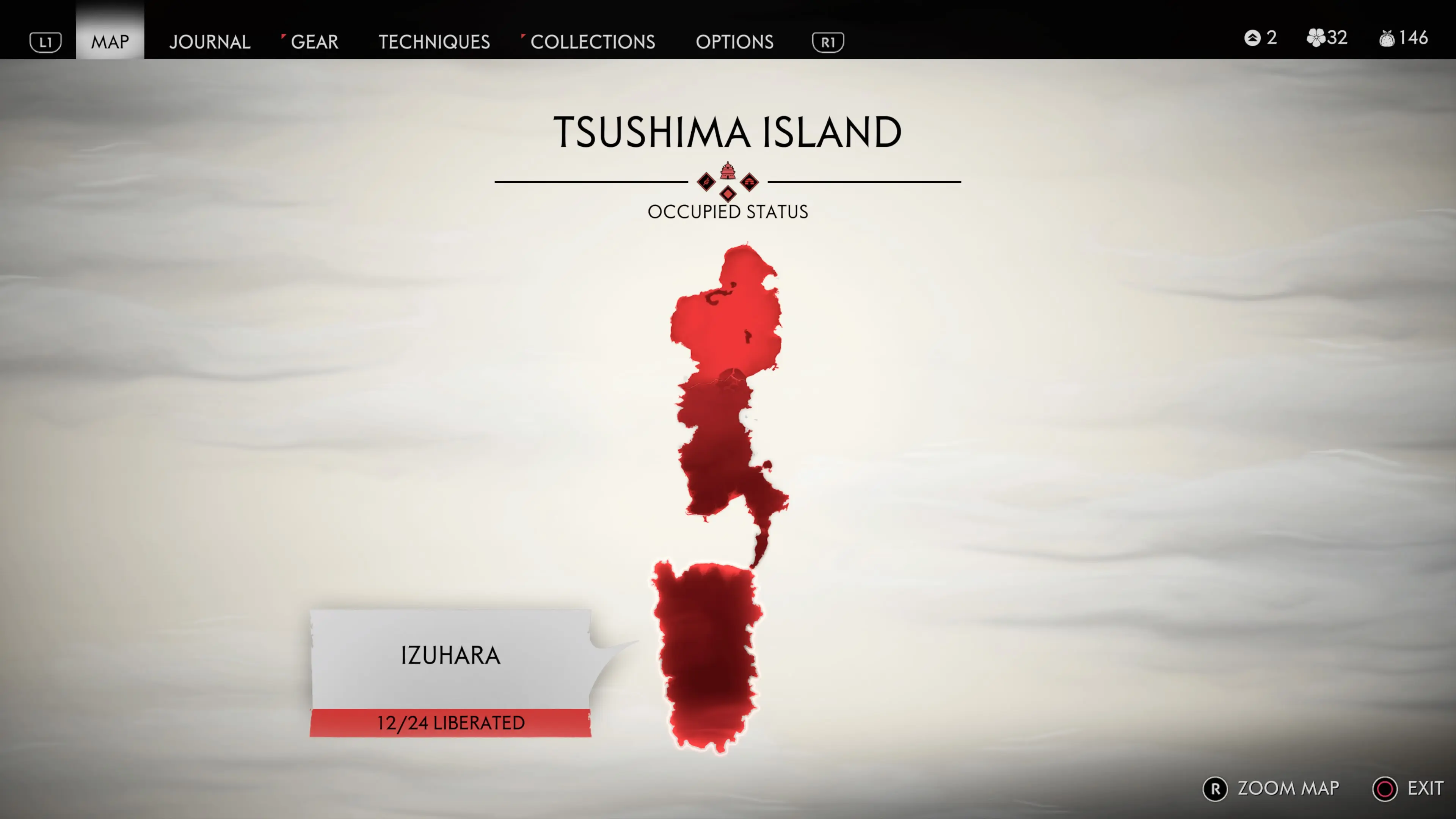 Mapa de Ghost of Tsushima é bem grande (Foto: Reprodução/Thiago Barros)