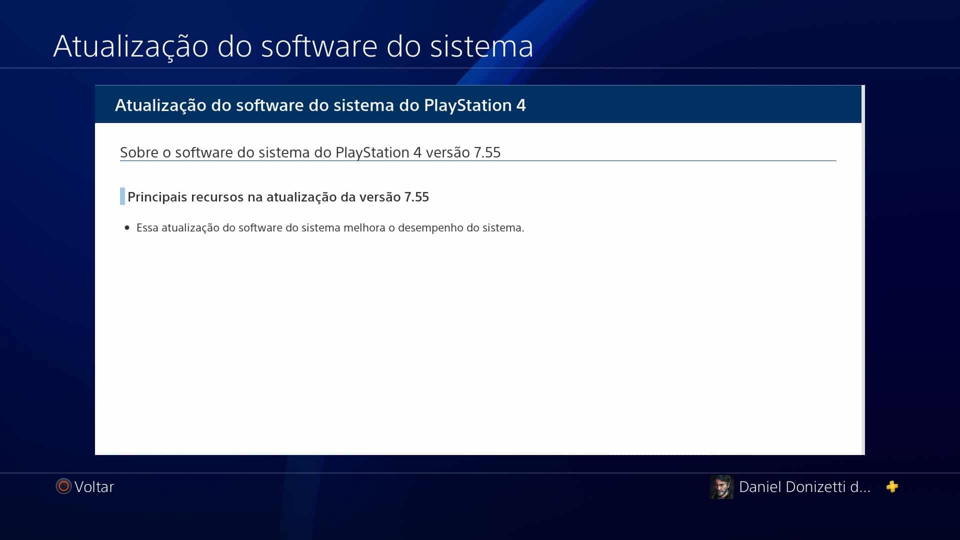 update 7.55 para PS4