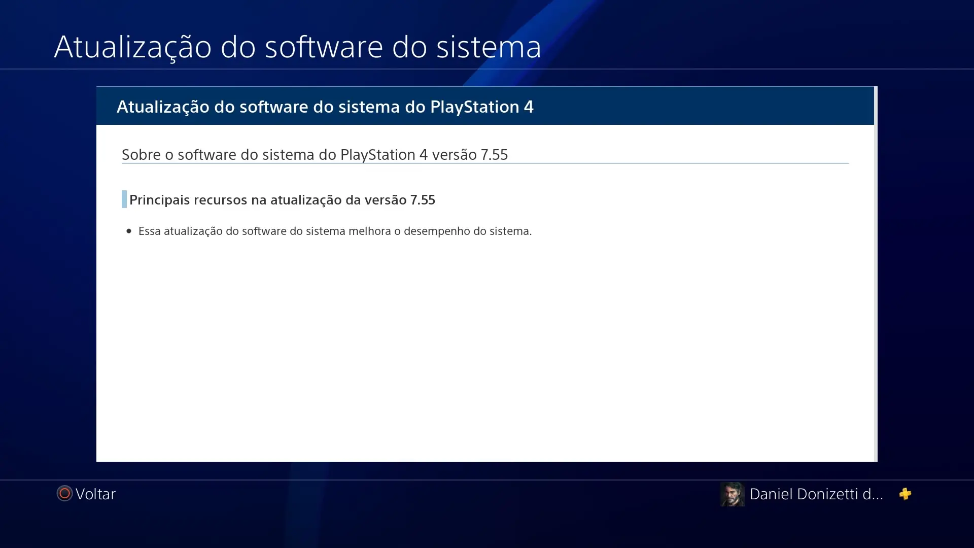 update 7.55 para PS4