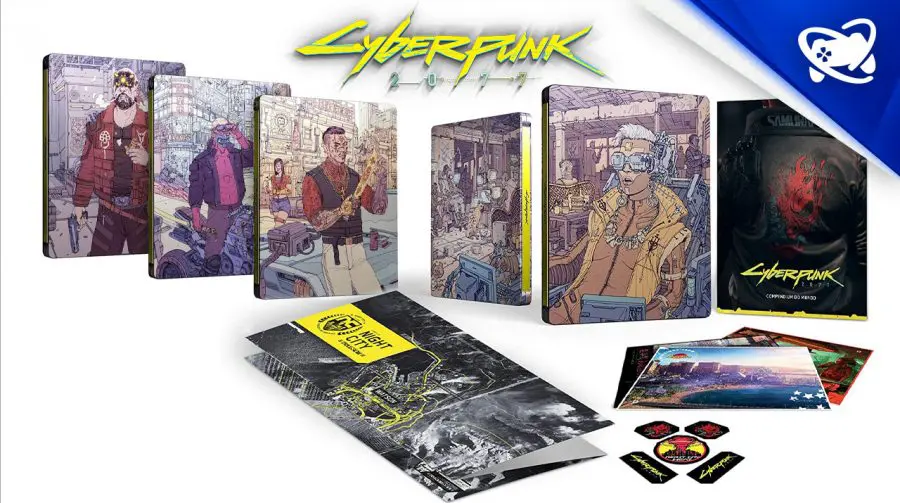 LIMITADO: Pré-venda de Cyberpunk 2077 steelbook é recheada de brindes