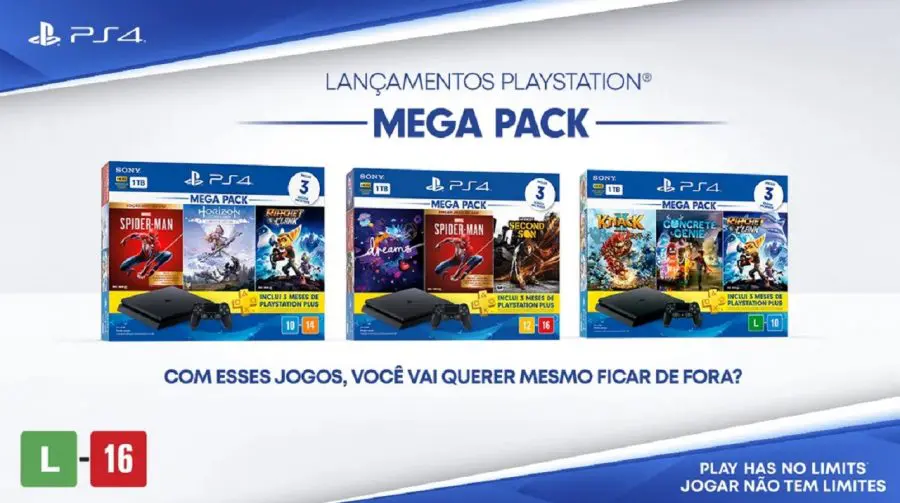 Sony anuncia três novos Mega Packs de PlayStation 4 para o Brasil