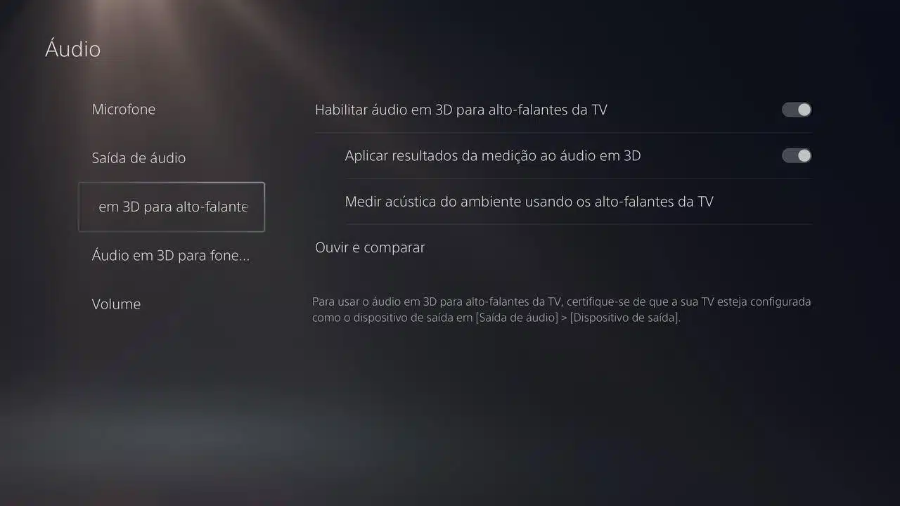 configurações do ps5