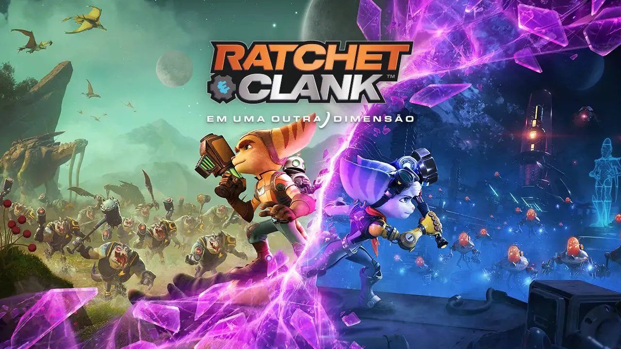 Capa oficial de Ratchet & Clank: Em Uma Outra Dimensão.