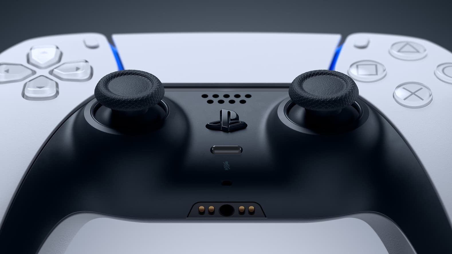 DualSense em imagem promocional da PlayStation.