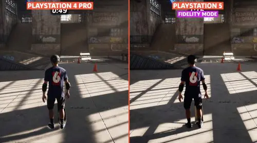 Compare Tony Hawk's Pro Skater 1+2 no PS4 Pro vs. PS5