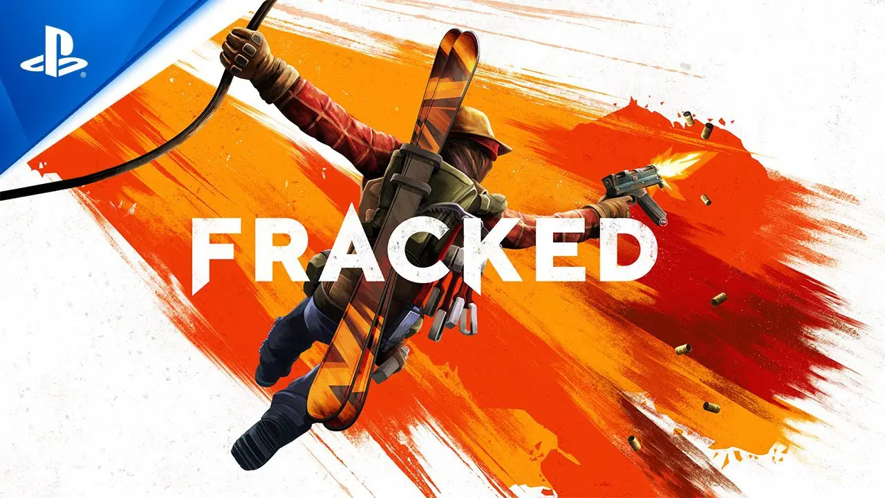 Imagem de capa sobre o anúncio de Fracked para PS VR com a logo do game um personagem ilustrando a foto