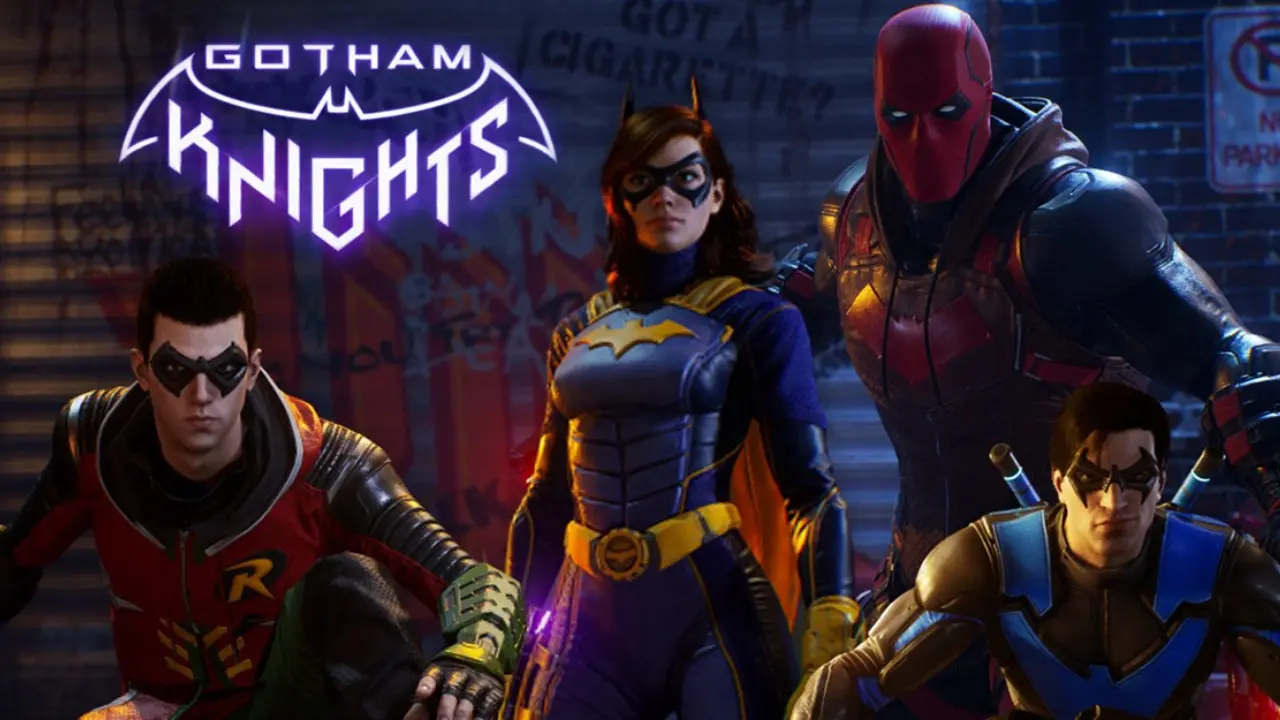 Imagem com os heróis do jogo Gotham Knights