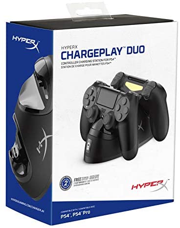 Descontos em jogos: imagem traz a caixa do carregador de controles HyperX ChargePlay Duo