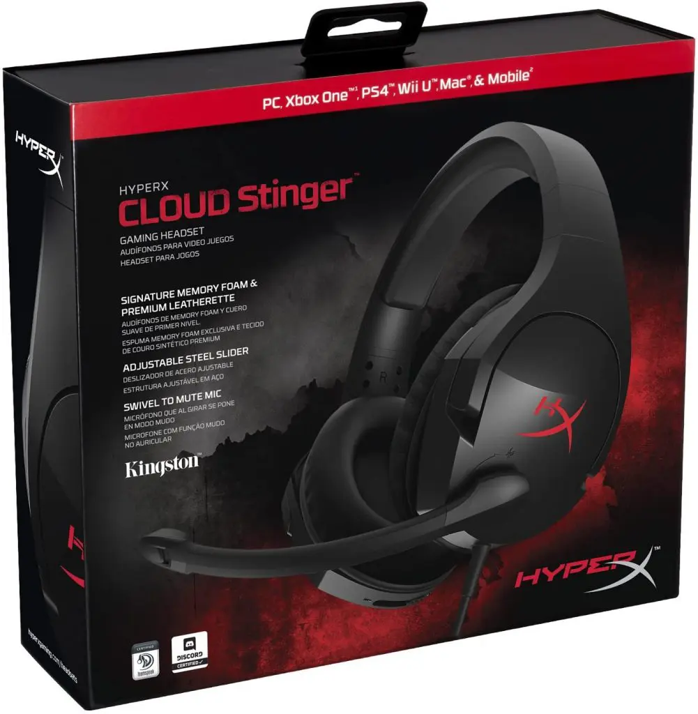 Imagem da caixa do headset Cloud Stinger da HyperX