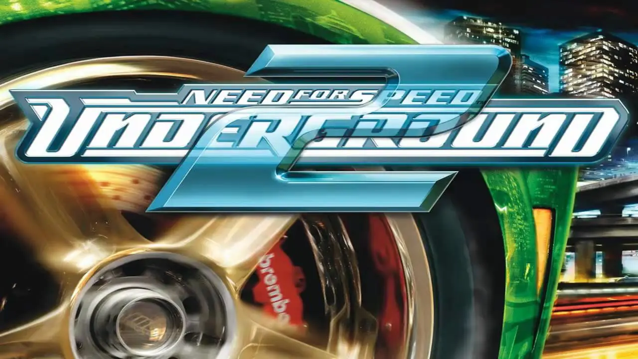 Uma roda e o logo de Need for Speed Underground 2