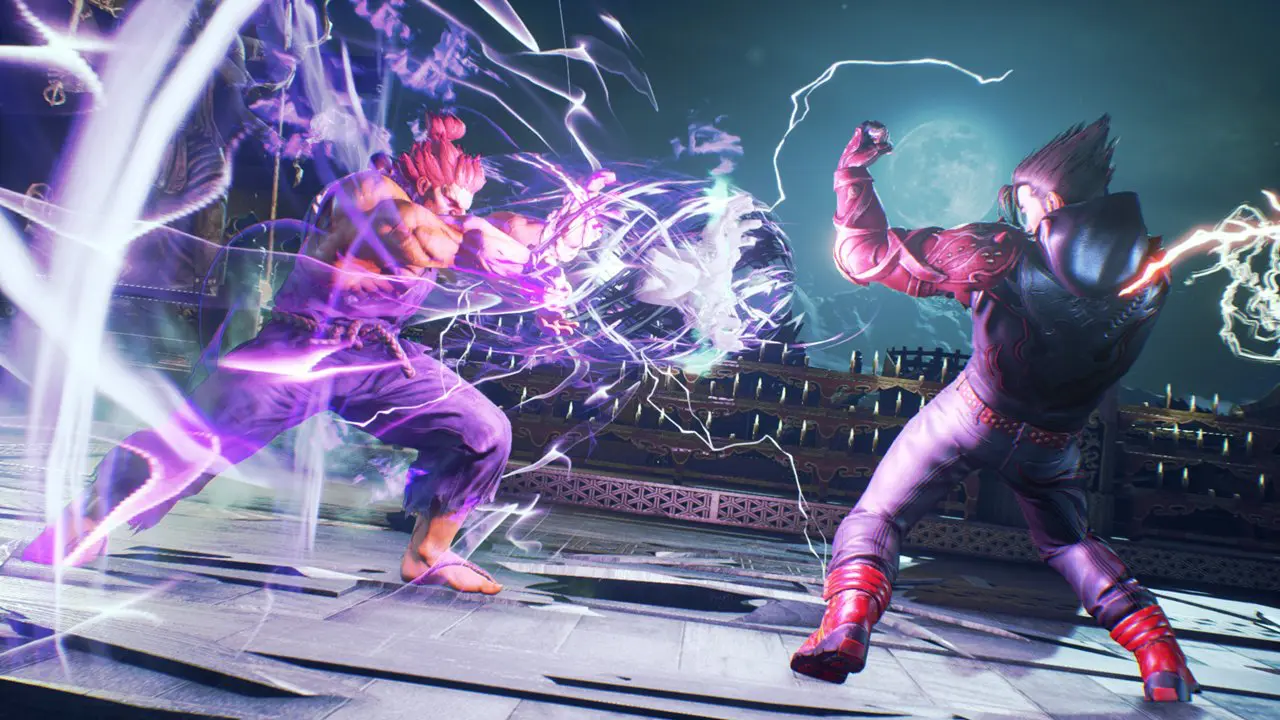 Akuma vs Jin em luta com poderes em Tekken 7