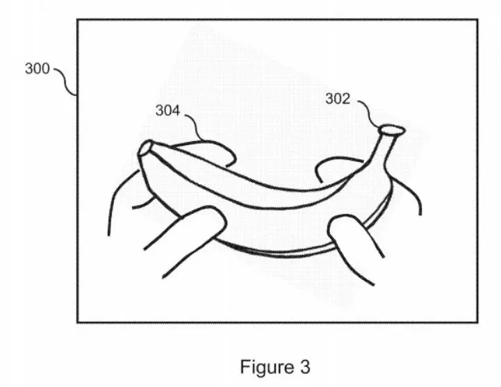 Sony Patente - Mãos segurando uma banana que possivelmente poderá ser um periférico