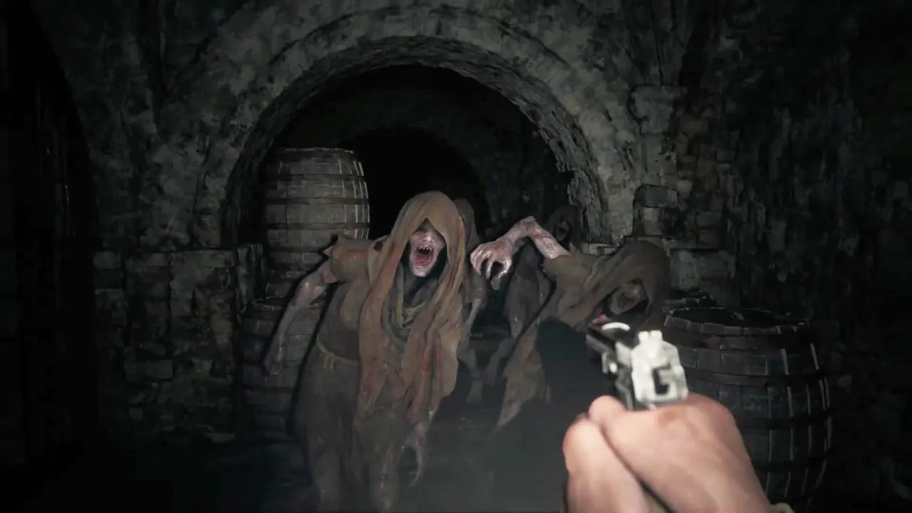 Ethan Winters no calabouço de Resident Evil Village, o Áudio 3D será um dos grandes diferenciais na exploração.