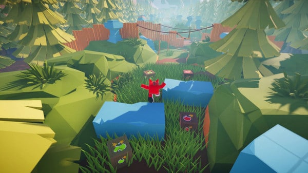Imagem de capa do protagonista de Babol The Walking Box pulando numa floresta