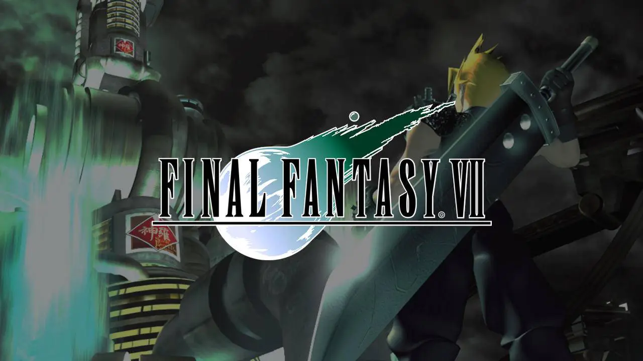 Final Fantasy VII - 10 melhores jogos de PlayStation 1 - Cloud na capa do jogo para PS1 segurando sua espada