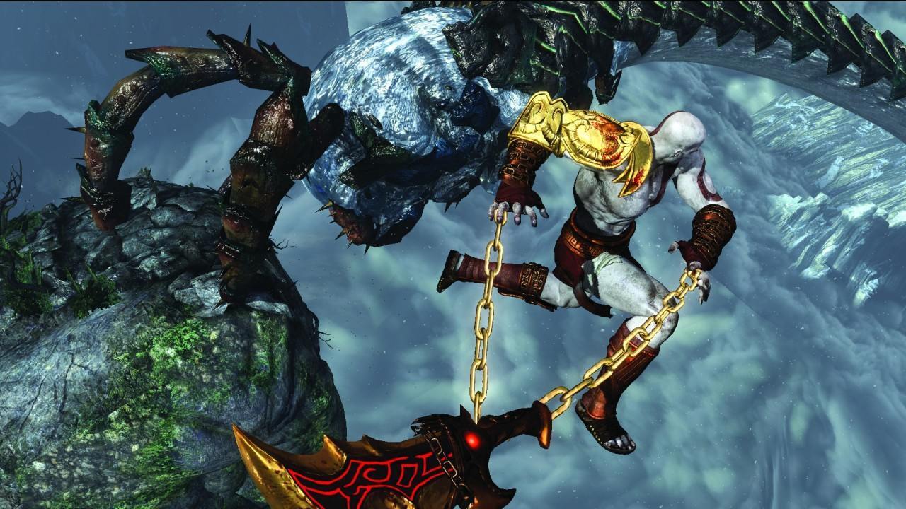 God of War 3 - Os 10 melhores jogos de PlayStation 3 - Kratos lutando contra Poseidon