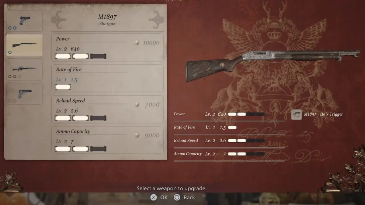 Loja do Duke - Resident Evil Village - Upgrade das armas com o NPC Duke.