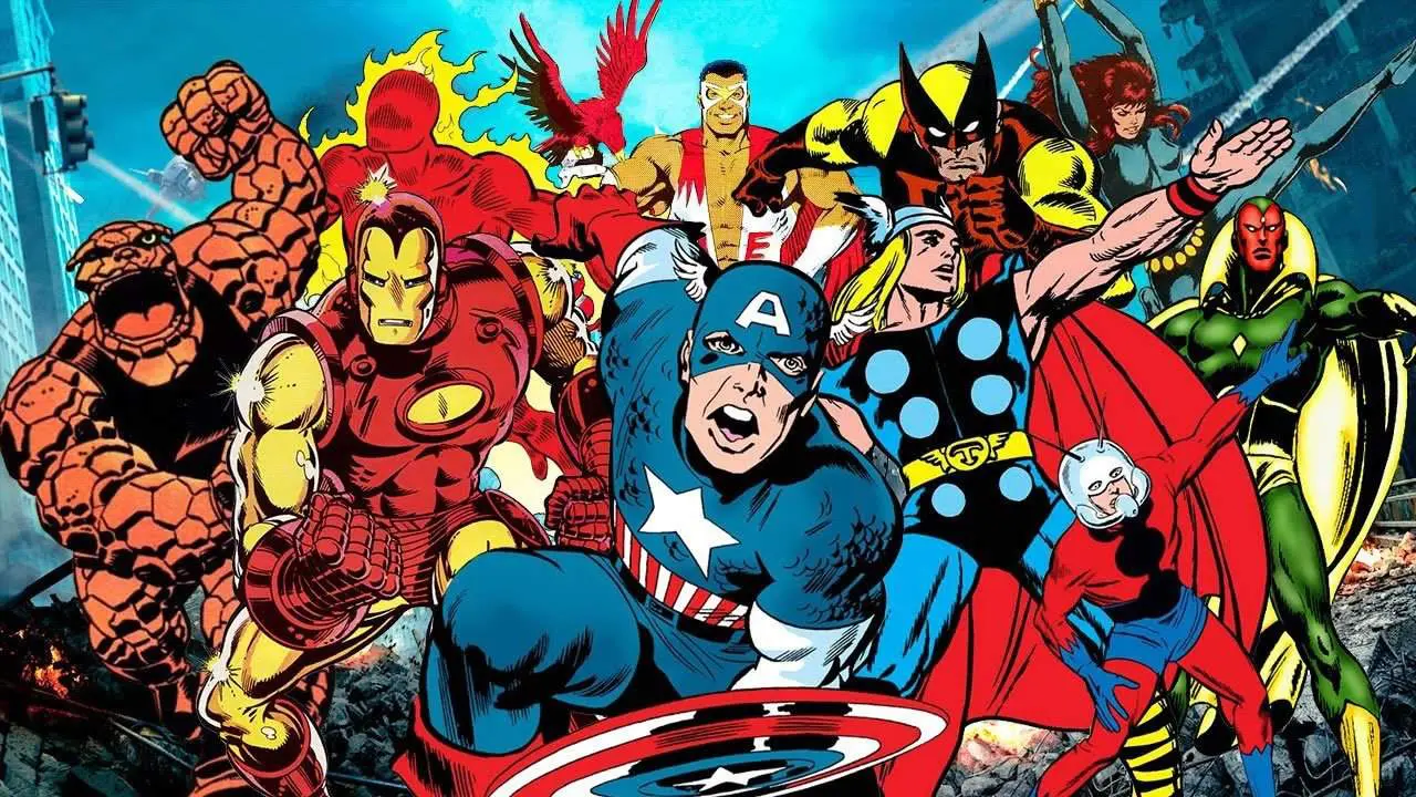 Imagem de capa com diversos heróis da Marvel, com oCapitão América na frente