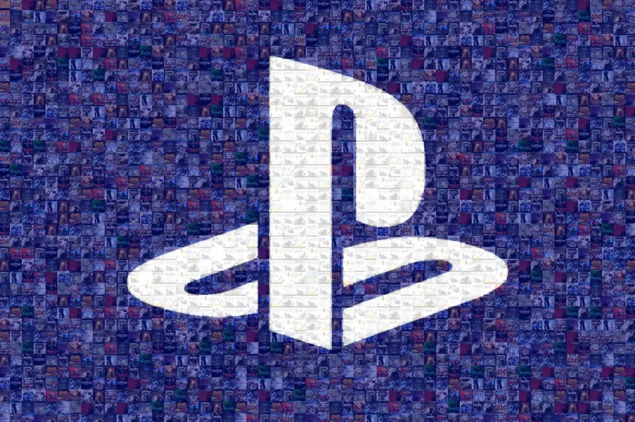 Logo da PlayStation com vários jogos da empresa, incluindo títulos do PSP.