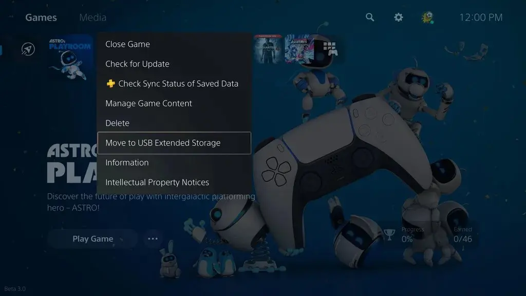 Menus do PlayStation 5 com DualSense em destaque
