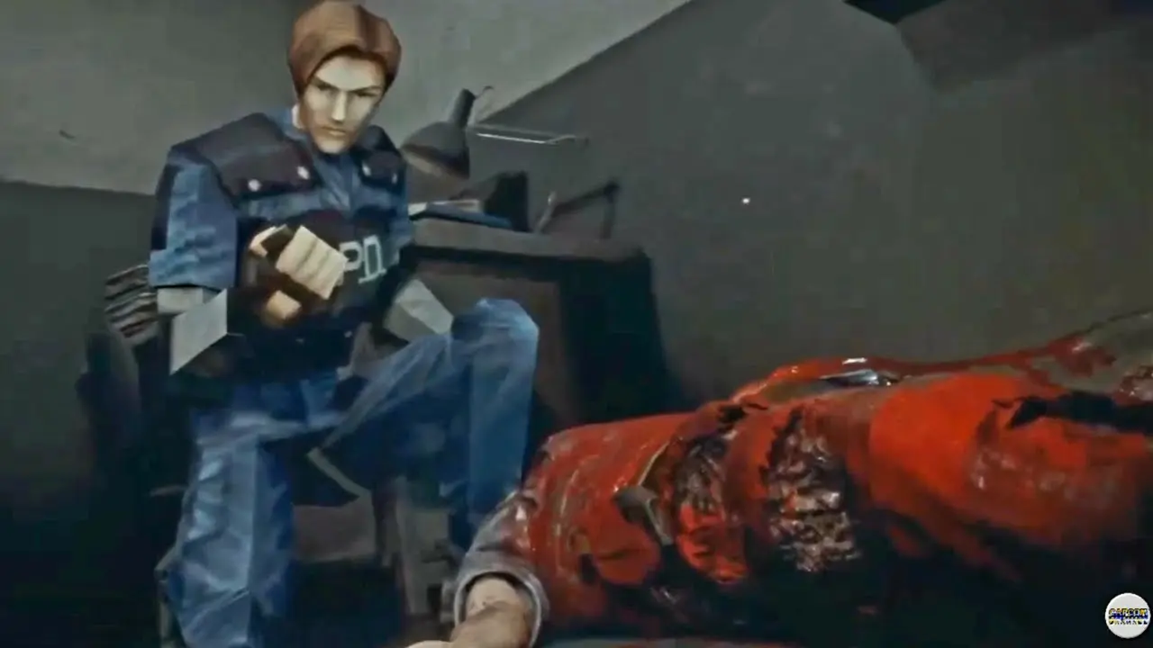Resident Evil 2 - 10 melhores jogos de PlayStation 1 - Leon ajoelhado vestido de policial