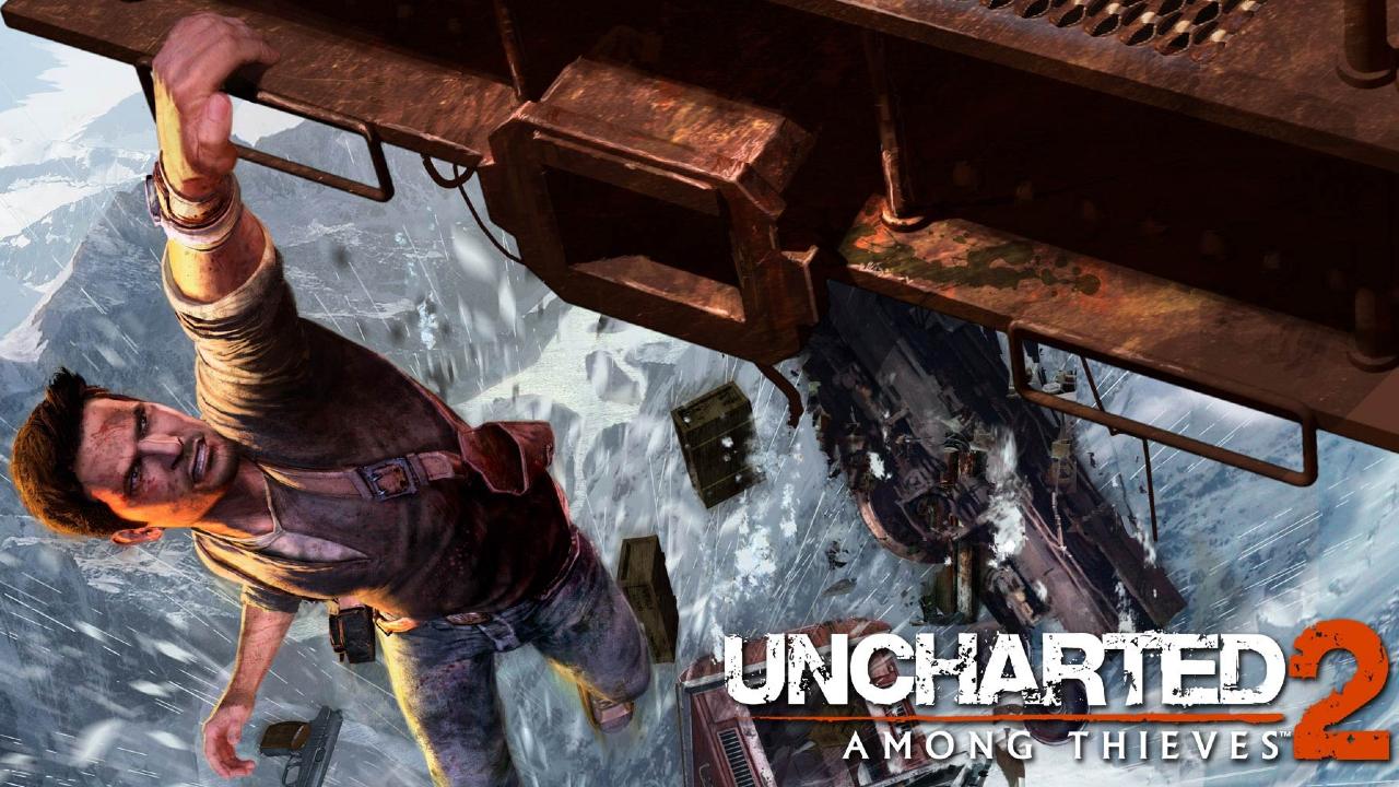 Uncharted 2 Among Thieves - Among Thieves - Drake tentando escapar da queda em um penhasco