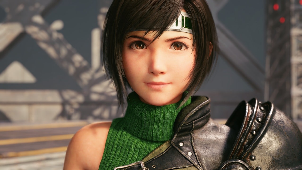 Imagem da personagem Yuffie sorrindo em Final Fantasy VII Remake