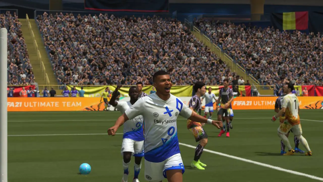FIFA 21 - PlayStation FC Kit - Mbappe celebrando um gol 