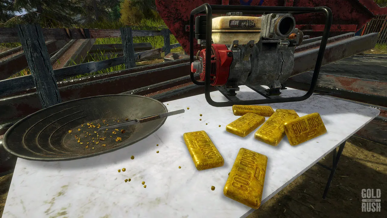 Imagem de ouros extraídos no jogo Gold Rush: The Game