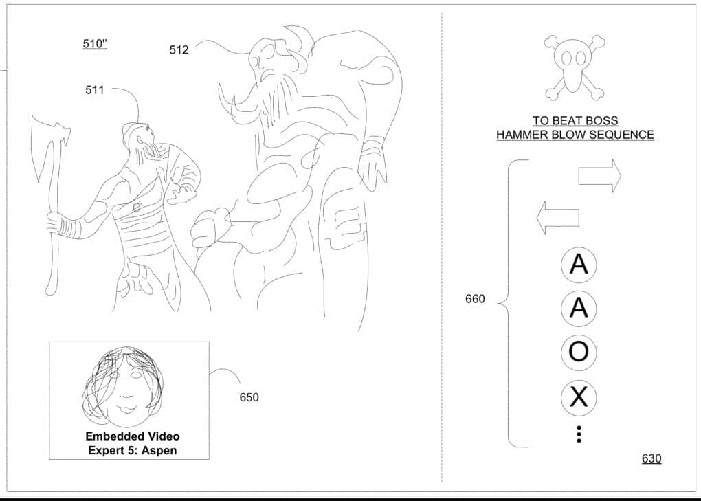 Imagem de patente da Sony, onde Kratos enfrenta um chefe
