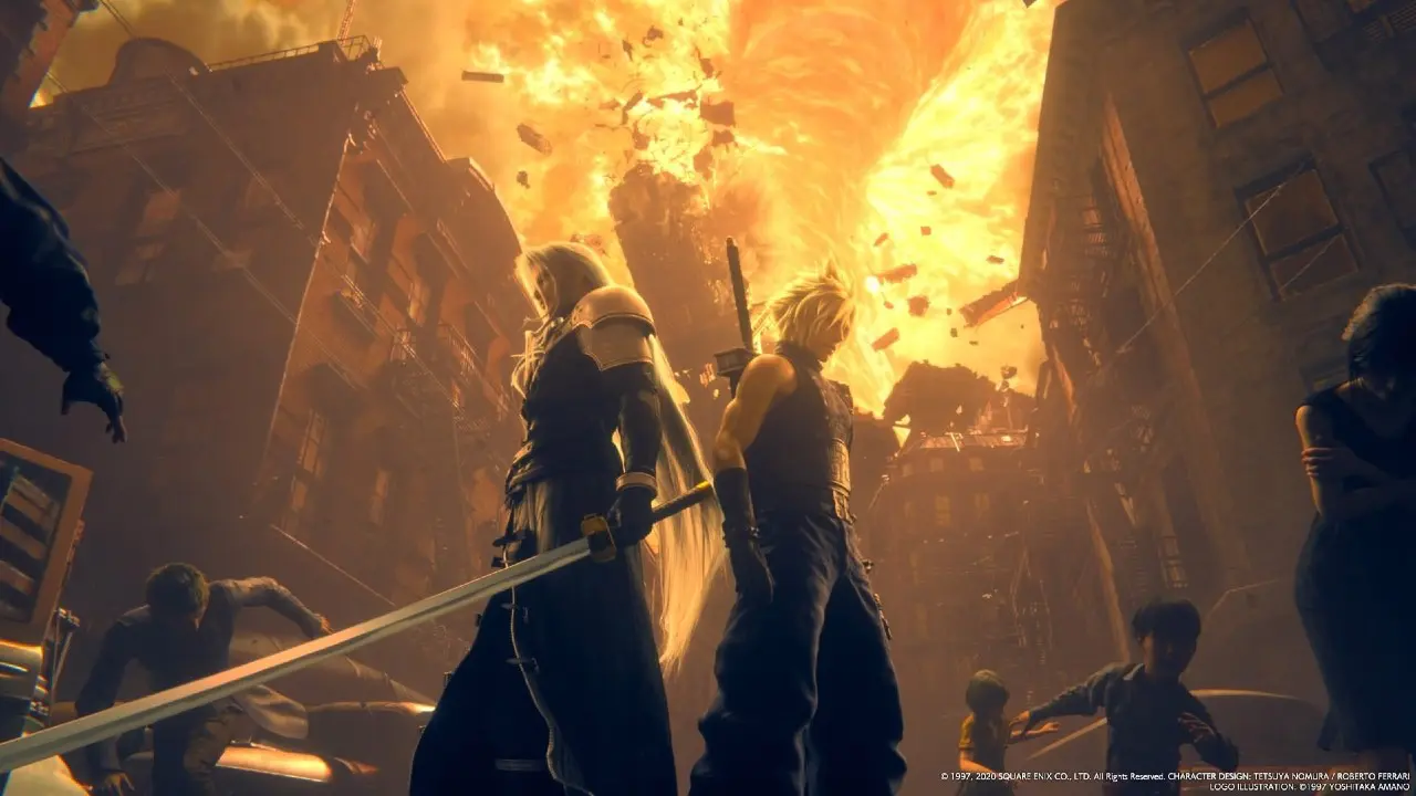 Final Fantasy VII Remake no PC - Cloud e Sephiroth