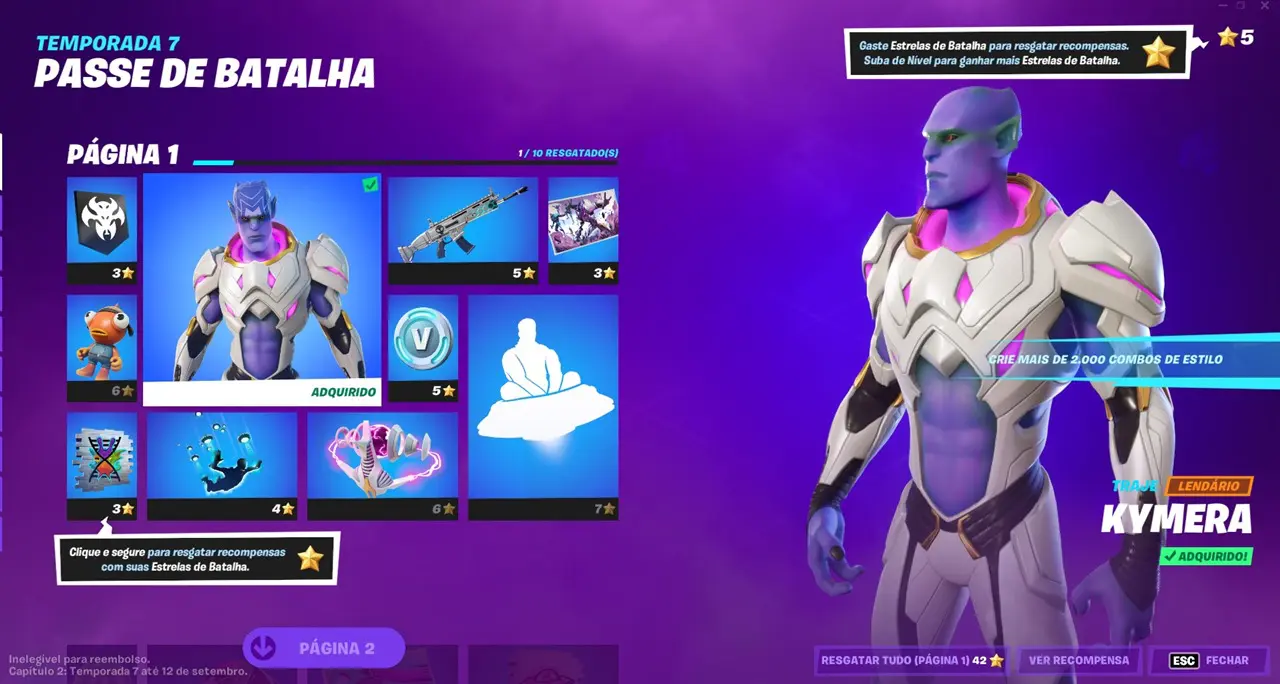 Novo sistema do Passe de Batalha de Fortnite.