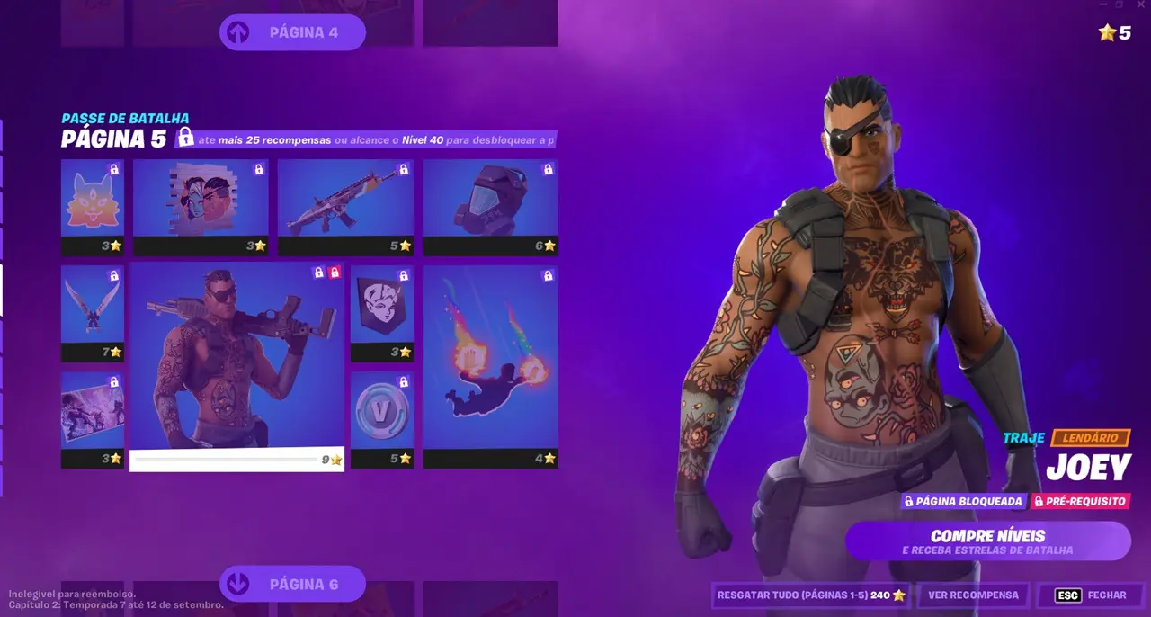 Novo sistema do Passe de Batalha de Fortnite.