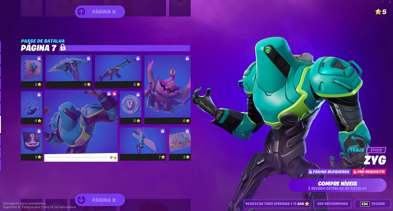 Novo sistema do Passe de Batalha de Fortnite.